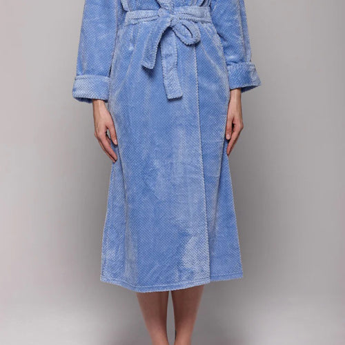 Casual Moments Quilted Robe Blue - Victoria's Attic