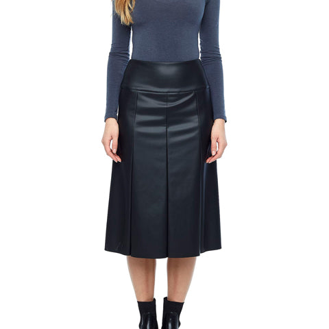 ILTM Gal Vegan Leather Midi Skirt Black - Victoria's Attic
