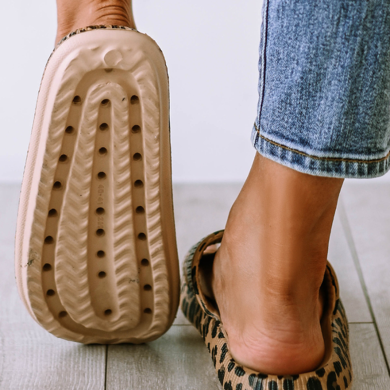 Leopard Print Platform Slides - Victoria's Attic