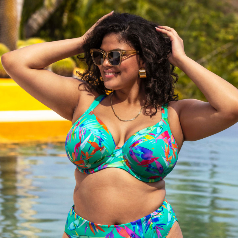 Elomi Toyama Tides Plunge Bikini Top Jade - Victoria's Attic