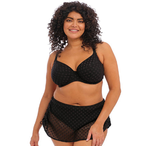 Elomi Bazaruto Adjustable Skirt Bikini Brief Black - Victoria's Attic
