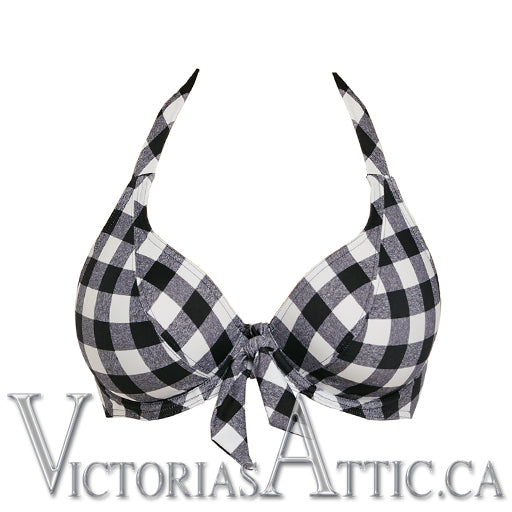 Freya Totally Check Banded Halter Bikini Top - Victoria's Attic