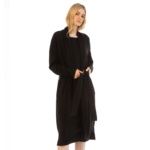 Paper Label Valencia Everyday Robe Coat Black - Victoria's Attic