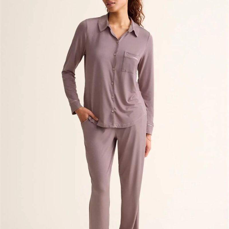 Fleur't Long PJ Set Cappucino - Victoria's Attic