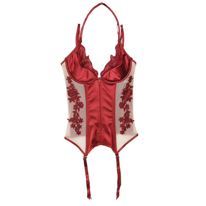 Coquette Rose Diva Bustier Merlot - Victoria's Attic