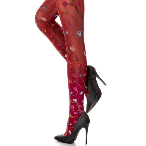 Load image into Gallery viewer, Trasparenze Platino Floral Tights Black - Victoria&amp;#39;s Attic
