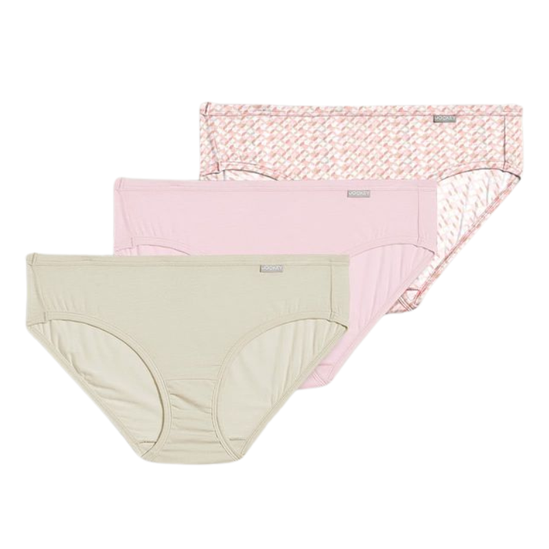 Jockey Supersoft Bikini 3 Pack Pastel Pinwheel / Sand / Frosty Pink - Victoria's Attic