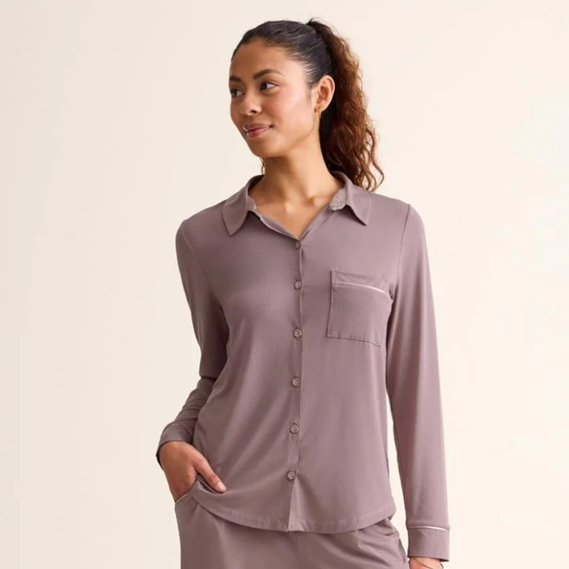 Fleur't Long PJ Set Cappucino - Victoria's Attic