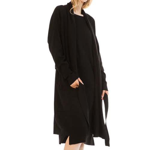 Paper Label Valencia Everyday Robe Coat Black - Victoria's Attic