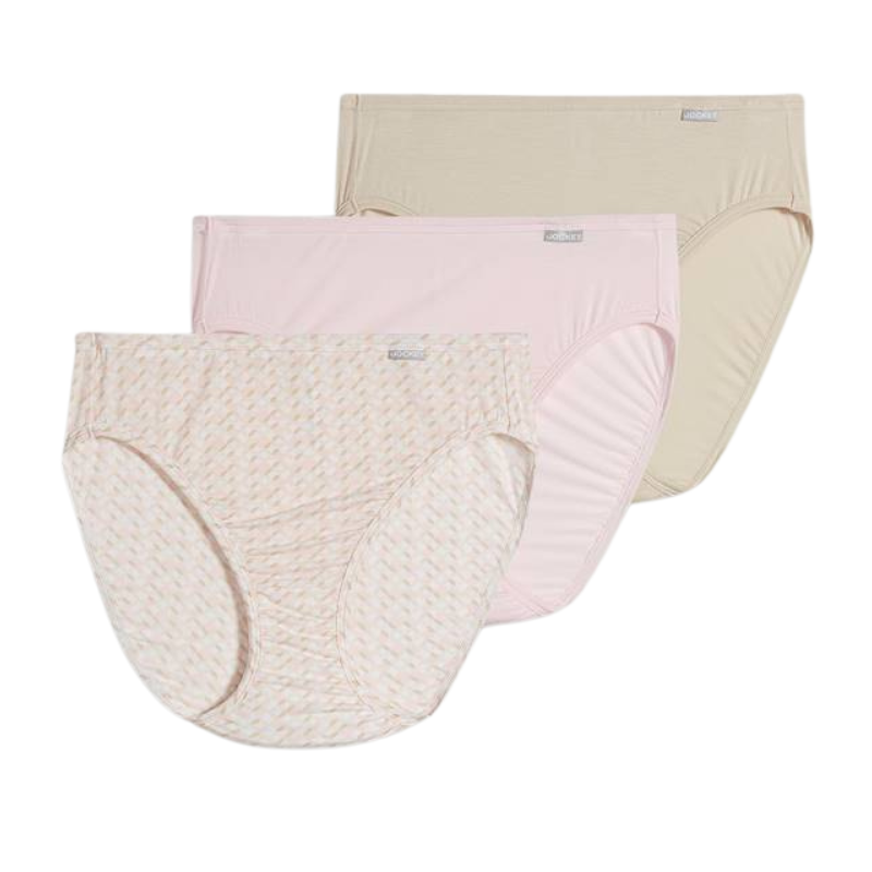 Jockey Supersoft French Cut 3 Pack Pastel Pinwheel / Sand / Frosty Pink - Victoria's Attic