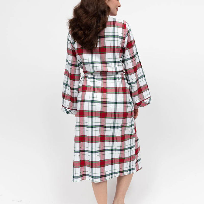 Blaze Brushed Check Long Robe - Victoria's Attic