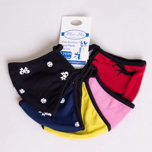 Blue Sky Reusable Bamboo Childs Face Masks Pack of 5 - Victoria's Attic