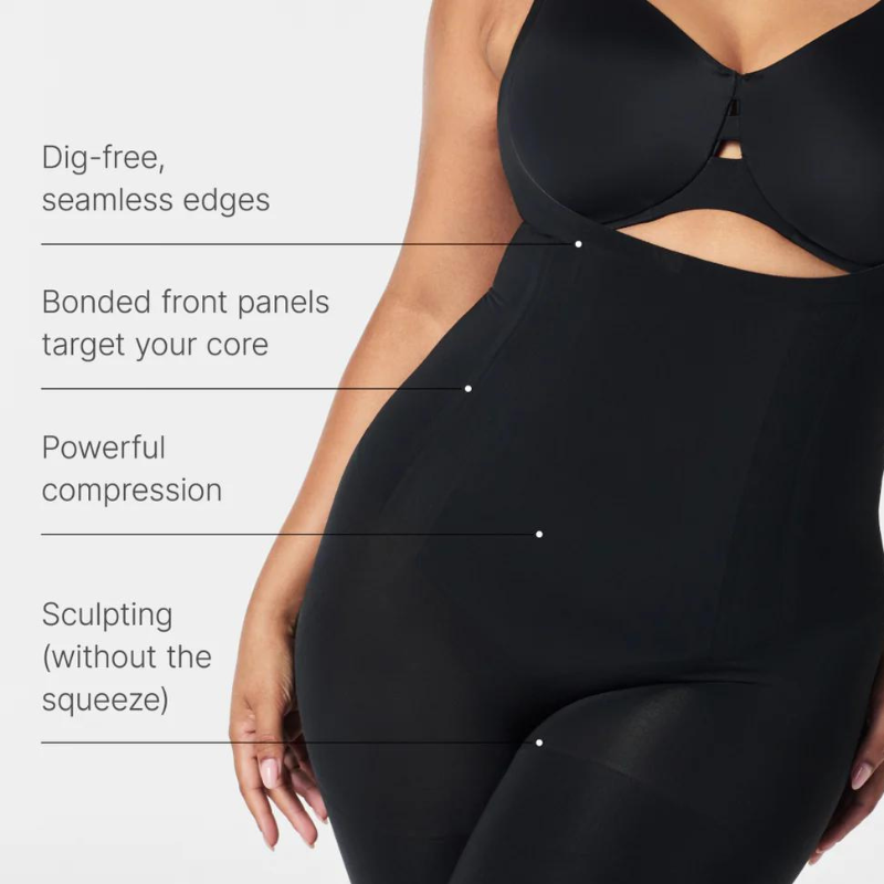 Spanx OnCore Sculpting Open-Bust Mid-Thigh Bodysuit - Victoria's Attic