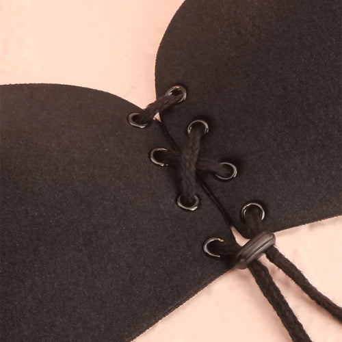 FreeBra Lace Up Adhesive Bra Black – Victoria's Attic