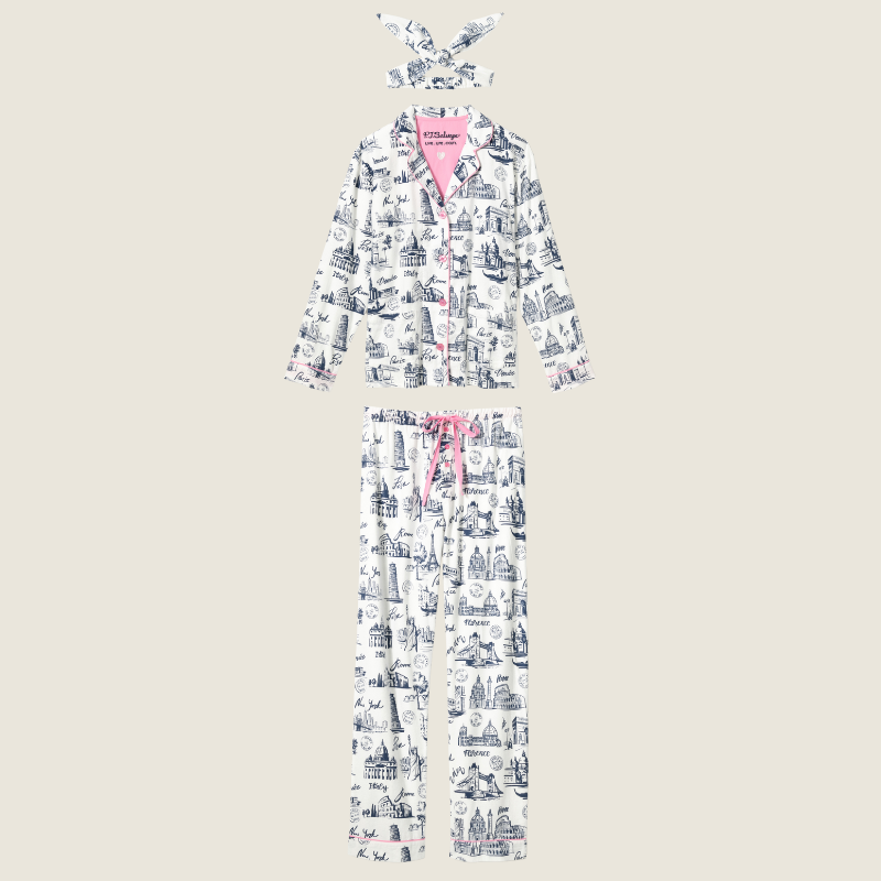 PJ Salvage Flannel Bon Voyage Travel Set - Victoria's Attic