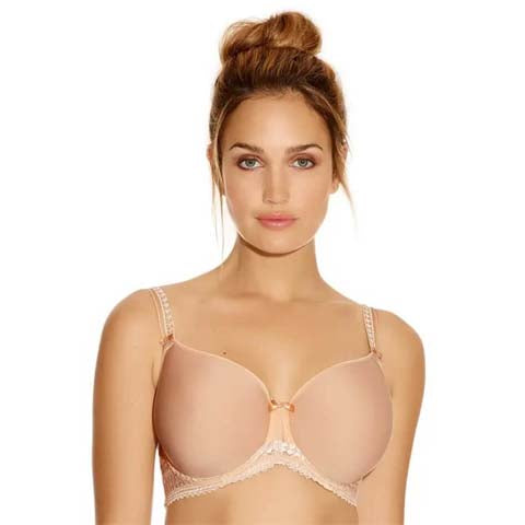 Fantasie Beige Lace Trim Full Coverage bra US size 34G and 34F