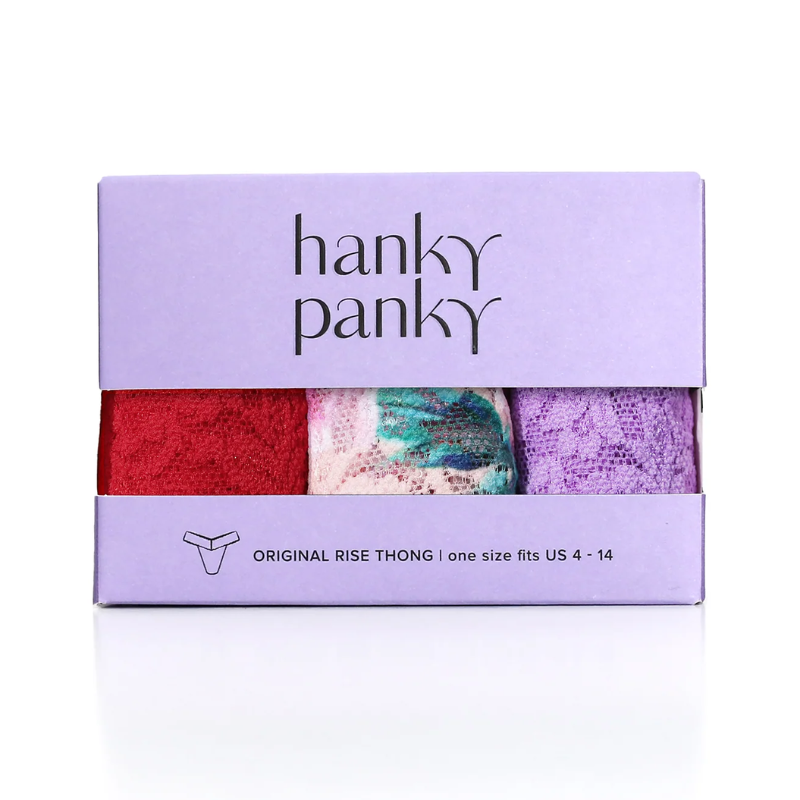 Hanky Panky 3 Pack Original Rise Thongs Buy Myself Flowers - Victoria's Attic