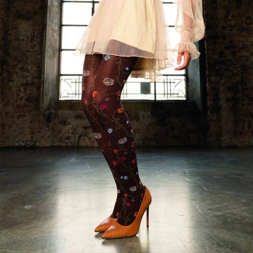 Trasparenze Platino Floral Tights Black - Victoria's Attic