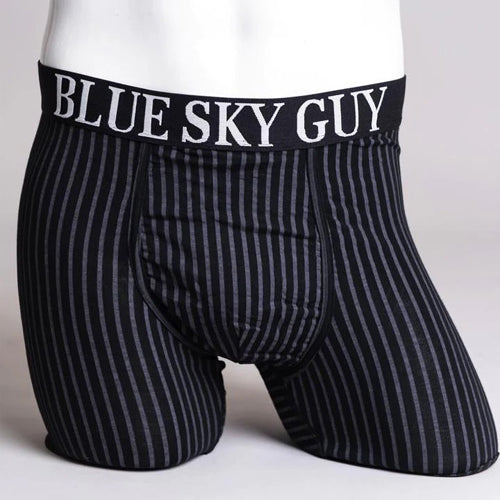 Blue Sky Middle Man Boxer Brief Black/Grey Stripe Vertical - Victoria's Attic