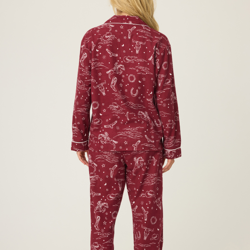 PJ Salvage Flannel Hold Your Horses Western Set - Victoria's Attic