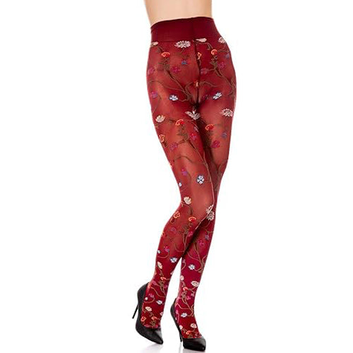 Load image into Gallery viewer, Trasparenze Platino Floral Tights Black - Victoria&amp;#39;s Attic
