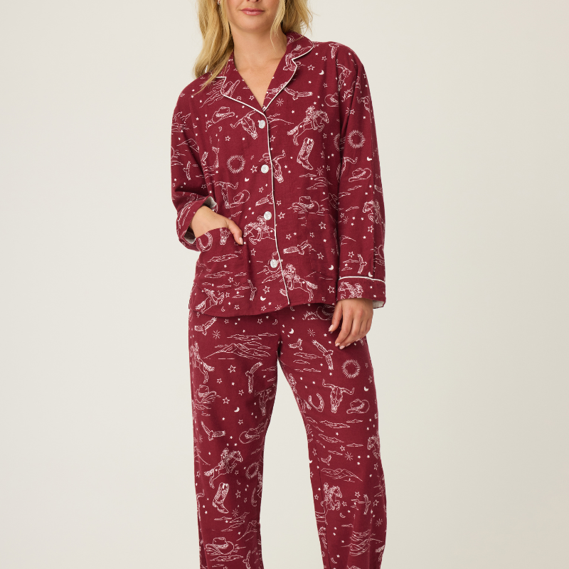 PJ Salvage Flannel Hold Your Horses Western Set - Victoria's Attic