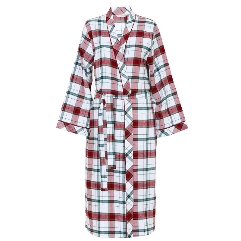 Blaze Brushed Check Long Robe - Victoria's Attic