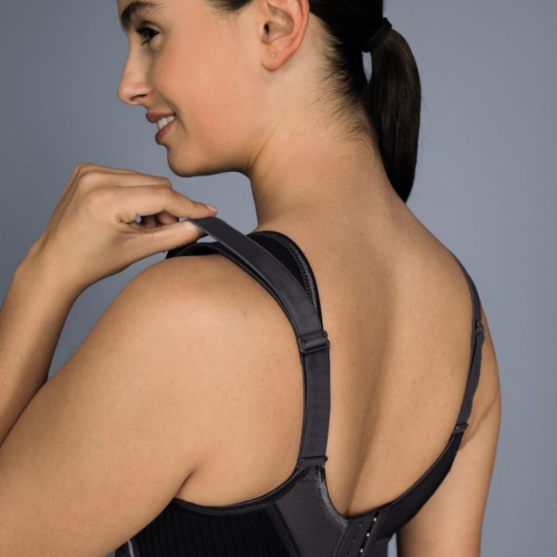 Anita Extreme Control Plus Sports Bra Black/Anthracite - Victoria's Attic