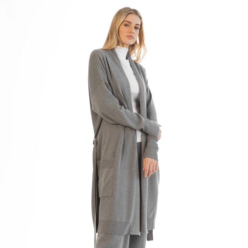 Paper Label Valencia Everyday Robe Coat Grey Mix - Victoria's Attic