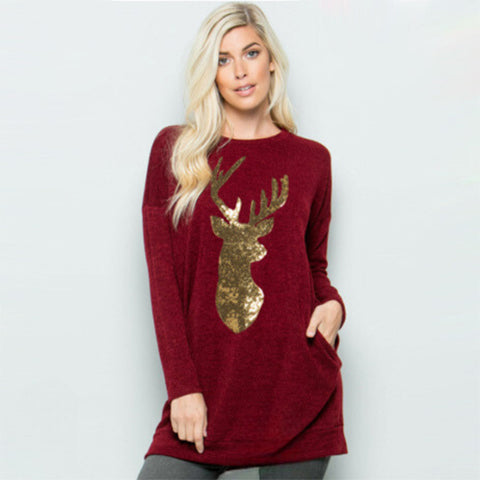 Load image into Gallery viewer, Sweet LBJ Deer Pullover - Victoria&amp;#39;s Attic
