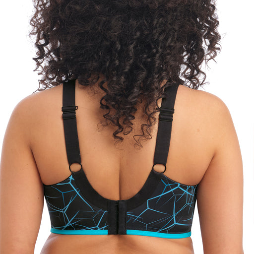 Elomi Energise J-Hook Underwire Sports Bra (8041),36FF,Navy at   Women's Clothing store