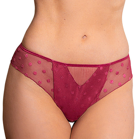 Fit Fully Yours Carmen Polka Dot Tanga Panty Deep Red - Victoria's Attic