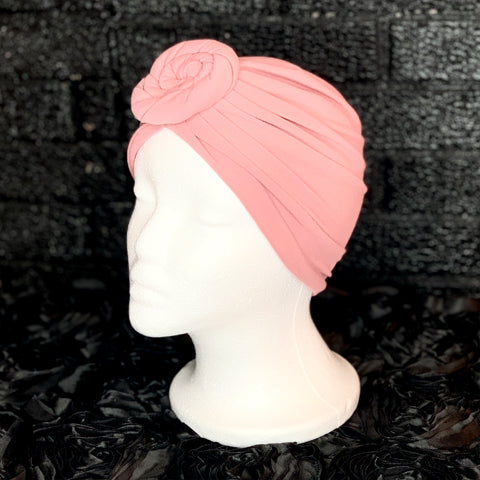 Chemo Beanie with Knot Light Pink - Victoria's Attic