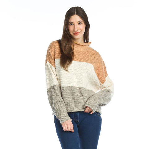 Papillon Block Colour Soft Boucle Sweater - Victoria's Attic