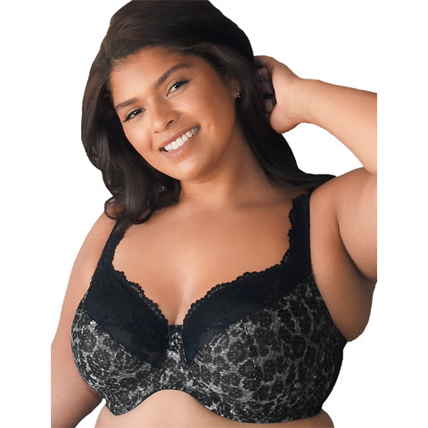 Fit Fully Yours Serena Lace UW Plunge Bra Black Leopard
