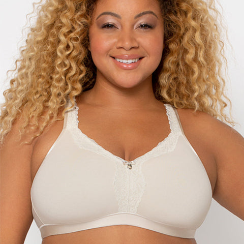 Curvy Couture Women's Plus Size Silky Smooth Micro Unlined Underwire Bra  Sweet Tea 44G