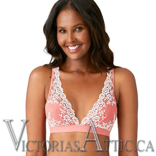 Wacoal Embrace Lace Wireless Bra Faded Rose & White Sand – Victoria's Attic