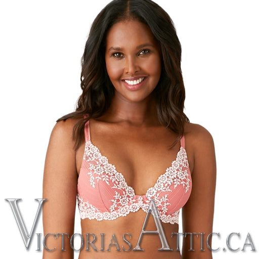 Wacoal Embrace Lace Plunge Bra Faded Rose & White Sand – Victoria's Attic
