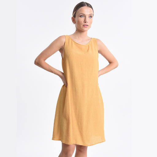 Molly B Mini Flare Viscose Dress Yellow - Victoria's Attic