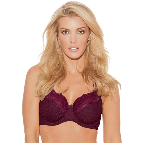 Fit Fully Yours Serena Lace UW Plunge Bra Burgundy