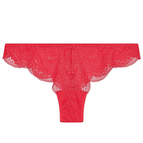 Lace Cheeky Panty- Tango Red