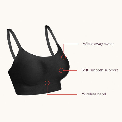 New Seamless Wirefree Comfort Bra Size 38DDD Black Full Support Back  Closure 