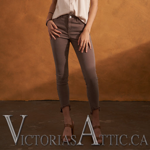 Renuar Frayed Hem Slim Pant - Victoria's Attic