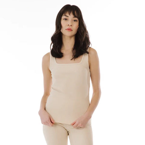 Load image into Gallery viewer, Paper Label Katie Squareneck Tank Oatmeal - Victoria&amp;#39;s Attic
