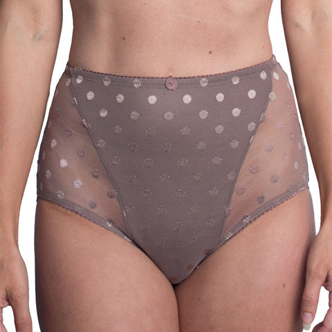 Fit Fully Yours Carmen Polka Dot High Rise Briefs Taupe - Victoria's Attic