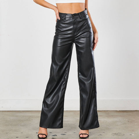 Vibrant MIU Wide Leather Pants - Victoria's Attic