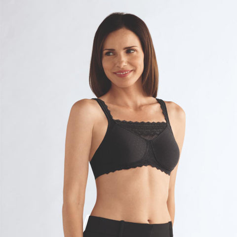 Amoena Dana Wireless Mastectomy Camisole Bra Black – Victoria's Attic