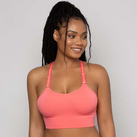 Sheer Mesh Plunge T-Shirt Bra - Sun Kissed Coral – Curvy Couture