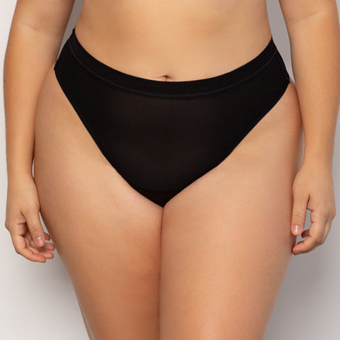 Women's Lace Seamless Comfort Panty Plus Size Sexy Stretch High Leg  Underwear Soft Lingerie Tanga Black XXL